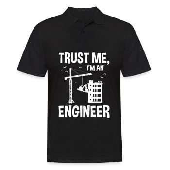 Trust Me I'm An Engineer Engineer Crane Excavator - Men's Polo Shirt - black - Front - Kai (181cm)