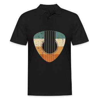 Vintage Guitar Pick Guitarist Acoustic Player - Men's Polo Shirt - black - Front - Kai (181cm)
