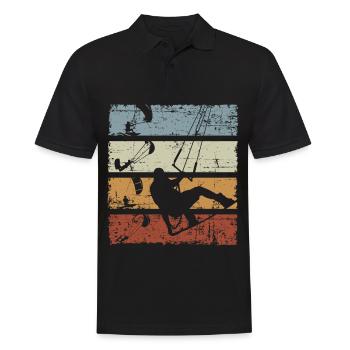Vintage Kitesurfing - Polo Homme - noir - Devant - Kai (181cm)
