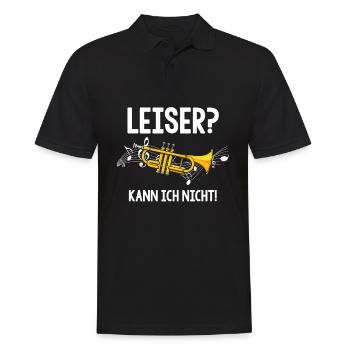 Trompete Leiser kann ich nicht Trompetenspieler - Männer Poloshirt - Schwarz - Vorne - Kai (181cm)