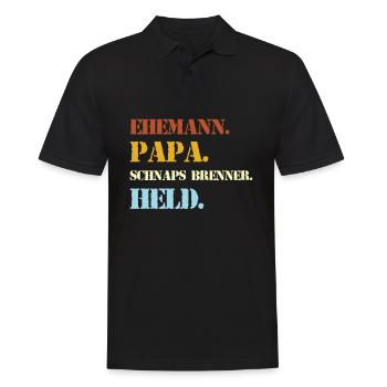 Ehemann Papa Schnaps Brenner Held Alkohol - Männer Poloshirt - Schwarz - Vorne - Kai (181cm)