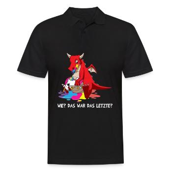 Dragons comme le dernier dragon mange la licorne - Polo Homme - noir - Devant - Kai (181cm)