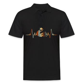 Soudeur rétro coeur de soudure Métallurgie Soudage - Polo Homme - noir - Devant - Kai (181cm)