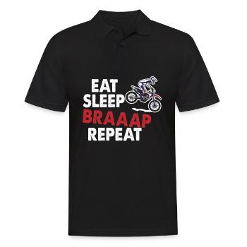 Eat Sleep Braaap Repeat Motocross Enduro Bike - Männer Poloshirt - Schwarz - Vorne - Kai (181cm)