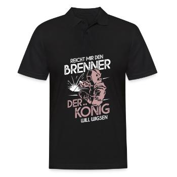 Reicht Mir Den Brenner Der König Will Wigsen - Männer Poloshirt - Schwarz - Vorne - Kai (181cm)