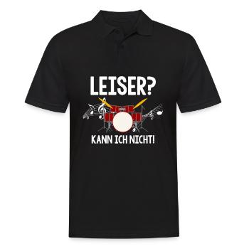 Schlagzeug Drummer Leiser Kann Ich Nicht Musiker - Männer Poloshirt - Schwarz - Vorne - Kai (181cm)