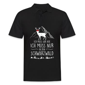 Ich Muss Gar Nix Ich Muss Nur In Den Schwarzwald - Männer Poloshirt - Schwarz - Vorne - Kai (181cm)