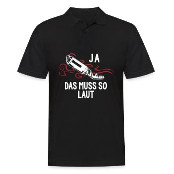 Ja Das Muss So Laut Sportauspuff Motorrad Auspuff - Männer Poloshirt - Schwarz - Vorne - Kai (181cm)