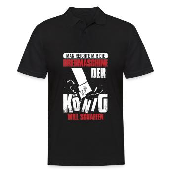 Drehmaschine Der König Will Schaffen - Männer Poloshirt - Schwarz - Vorne - Kai (181cm)
