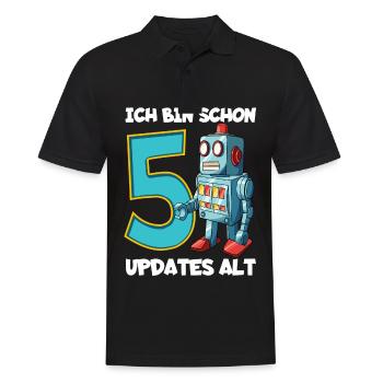 5 Jahre Roboter Jungen 5. Geburtstag - Männer Poloshirt - Schwarz - Vorne - Kai (181cm)