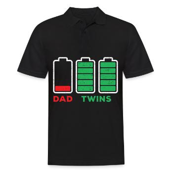 Dad Low Charge Battery Twins Full Charge Battery - Men's Polo Shirt - black - Front - Kai (181cm)