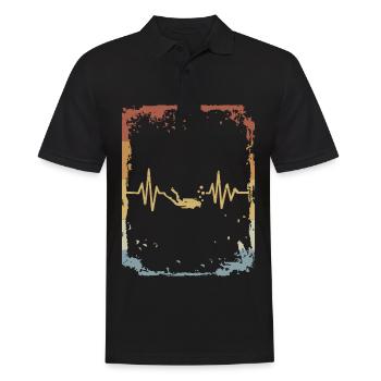 Vintage Heartbeat Diver ECG Plongée sous-marine - Polo Homme - noir - Devant - Kai (181cm)
