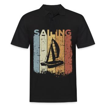 Catamaran Retro Sailing Sailboat Captain Sail - Men's Polo Shirt - black - Front - Kai (181cm)
