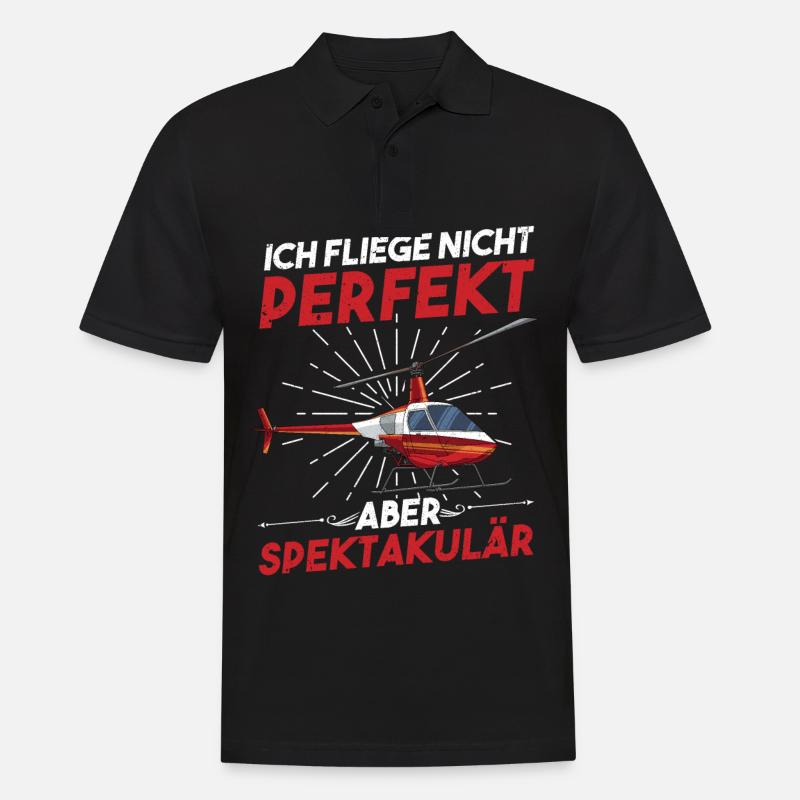 Helikopter Ich Fliege Nicht Perfekt Heli Anfänger - Männer Poloshirt - Schwarz