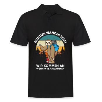 Faultier Wanderteam Faultier Wander Team - Männer Poloshirt - Schwarz - Vorne - Kai (181cm)