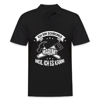 Ich bin Schreiner WEIL ICH ES KANN - Männer Poloshirt - Schwarz - Vorne - Kai (181cm)