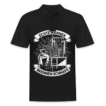 Echte Männer Brennen Schnaps Schwarzbrenner - Männer Poloshirt - Schwarz - Vorne - Kai (181cm)