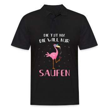 Die Tut Nix Die Will Nur Saufen Flamingo Cocktail - Männer Poloshirt - Schwarz - Vorne - Kai (181cm)