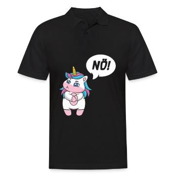 Einhorn Nein - Männer Poloshirt - Schwarz - Vorne - Kai (181cm)
