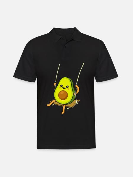 Avocado on a swing - Men's Polo Shirt - black