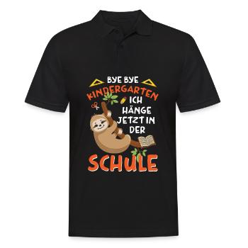 Bye Kindergarten ich hänge jetzt in der Schule ab - Männer Poloshirt - Schwarz - Vorne - Kai (181cm)
