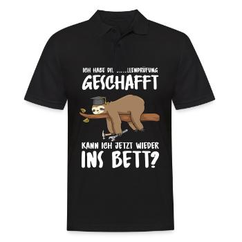 Gesellenprüfung geschafft Abschluss 2022 Faultier - Männer Poloshirt - Schwarz - Vorne - Kai (181cm)