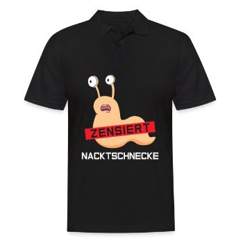 Nacktschnecke Zensiert - Männer Poloshirt - Schwarz - Vorne - Kai (181cm)