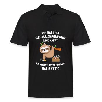 Gesellenprüfung geschafft Abschluss 2022 Faultier - Männer Poloshirt - Schwarz - Vorne - Kai (181cm)