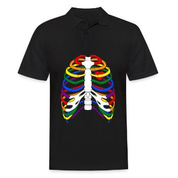 LGBT Rainbow Skeleton Chest Gay Halloween - Polo Homme - noir - Devant - Kai (181cm)