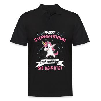 Fresst Sternenstaub Sie Heiratet Dabbing Einhorn - Männer Poloshirt - Schwarz - Vorne - Kai (181cm)