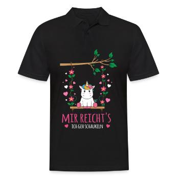 Mir Reichts Ich Geh Schaukeln Schaukel Einhorn - Männer Poloshirt - Schwarz - Vorne - Kai (181cm)
