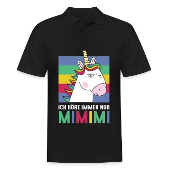 I Always Hear Only MiMiMi Unicorn - Men's Polo Shirt - black - Front - Kai (181cm)
