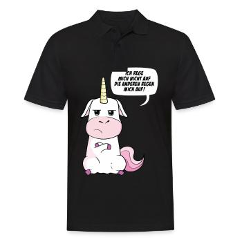 Ich Rege Mich Nicht Auf Die Anderen Regen Mich Auf - Männer Poloshirt - Schwarz - Vorne - Kai (181cm)