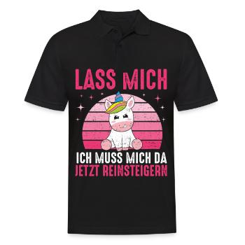 Let Me I Have To Get In Now Unicorn - Men's Polo Shirt - black - Front - Kai (181cm)