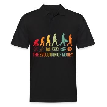 Cryptocurrency Crypto BTC The Evolution Of Money - Männer Poloshirt - Schwarz - Vorne - Kai (181cm)
