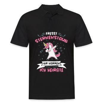 Fresst Sternenstaub Ich Heirate Dabbing Einhorn - Männer Poloshirt - Schwarz - Vorne - Kai (181cm)