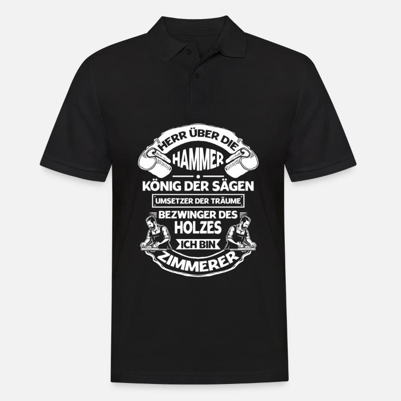 Zimmerer Spruch Zimmermann Schreiner - Männer Poloshirt - Schwarz