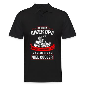 Biker Opa Wie Ein Normaler Opa Aber Viel Cooler - Männer Poloshirt - Schwarz - Vorne - Kai (181cm)