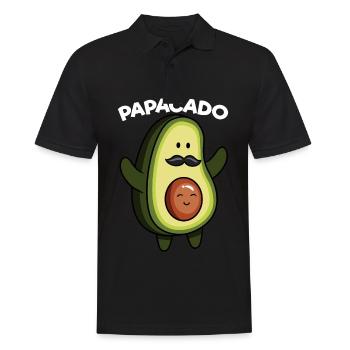 Papacado Avocado Schwangerschaft Veganer Papa - Männer Poloshirt - Schwarz - Vorne - Kai (181cm)
