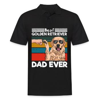 Best Golden Retriever Dad Ever Bester Hunde Papa - Männer Poloshirt - Schwarz - Vorne - Kai (181cm)