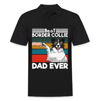 Best Border Collie Dad Ever - Männer Poloshirt - Schwarz - Vorne - Kai (181cm)