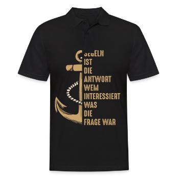 La voile est la réponse Sailor Saying Sail Anchor - Polo Homme - noir - Devant - Kai (181cm)