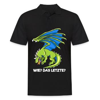 Drachen Wie Das Letzte Drache frisst Einhorn - Männer Poloshirt - Schwarz - Vorne - Kai (181cm)