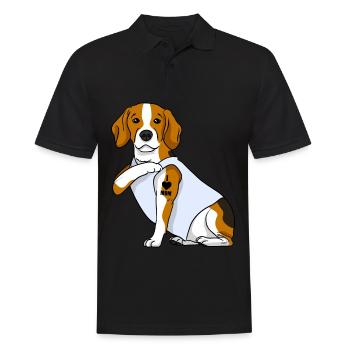 J’aime maman Tatouage Beagle Chien Fête des mères - Polo Homme - noir - Devant - Kai (181cm)