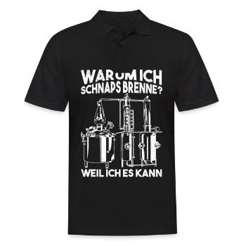 Warum Ich Schnaps Brenne Weil Ich Es Kann - Männer Poloshirt - Schwarz - Vorne - Kai (181cm)