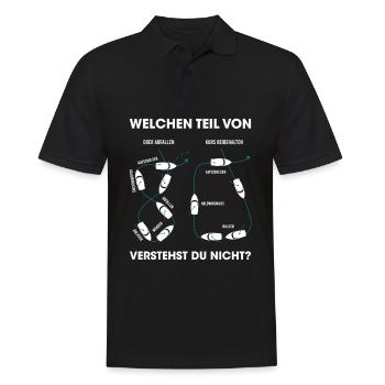 Mann über Bord Manöver Boot Schiff Yacht Segler - Männer Poloshirt - Schwarz - Vorne - Kai (181cm)