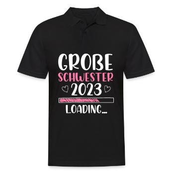 Große Schwester 2023 Loading - Männer Poloshirt - Schwarz - Vorne - Kai (181cm)