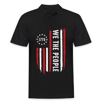 We The Police American History 1776 Patriotic - Men's Polo Shirt - black - Front - Kai (181cm)