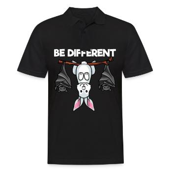 Soyez différent Lapin Lapin avec des chauves-souris - Polo Homme - noir - Devant - Kai (181cm)