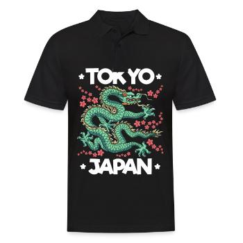 Japanischer Tokio Drache Japan Asiatisch Sakura - Männer Poloshirt - Schwarz - Vorne - Kai (181cm)